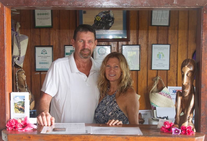 Ben Healy and Kim Duncan, owners of Deco Stop Lodge